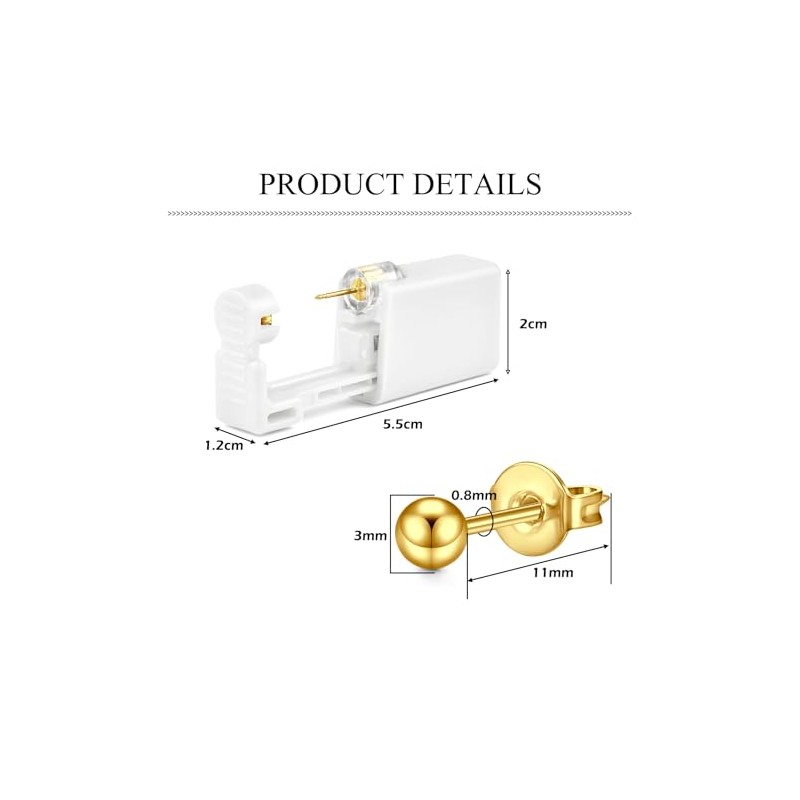 AceFun Helix Piercing Gun Kit, Gold Silver Ear Piercing Gun,
