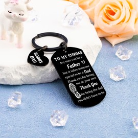 Yoxiumi Fathers Day Gift for Stepdad from Daughter Fathers Day Gift for Step Dad Stepdad Best Bonus Dad Step Father Keychain Birthday Christmas Stocking Stuffers
