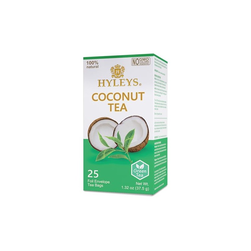 12 Pack of Hyleys Natural Wellness Coconut With Green Tea