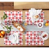 MARTHA STEWART Americana Star Gingham Plaid Indoor Placemat 4-Pack Set,