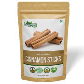 Organic Zing Cinnamon bark - Ceylon Cinnamon Sticks for Baking, Cooking & Smoothies | Vegan | Product of India - 115g