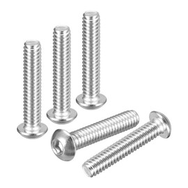 DTGN 1/4"-20x1-1/4" Button Head Socket Cap Screws - 10Pack - Good for Road Bicycle, Mountain Bike, Auto, Motorcycle - 304 Stainless Steel Whitewashed - Hex Socket Drive Fasteners