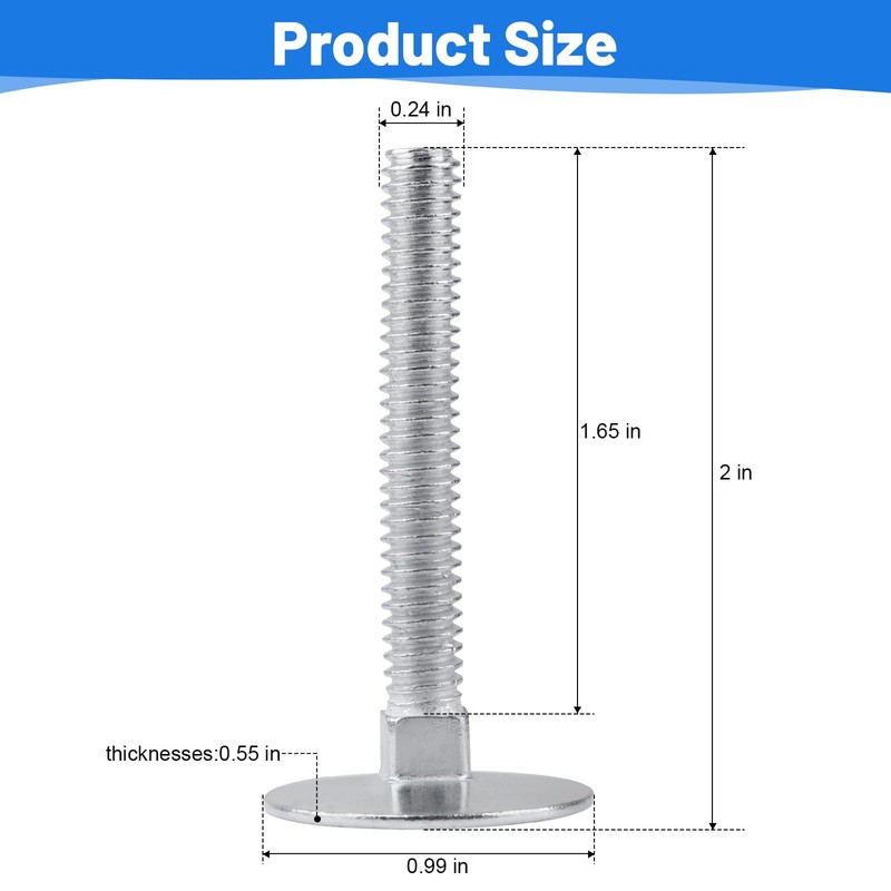 014973239640 Elevator Bolts Zinc, 1/4-20 x 2 Flat Head Elevator