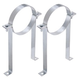 PATIKIL 6 Inch B Vent Wall Strap, 2 Pack Galvanized Round Gas Vent Pipe Strap Ventilation Open Ring Hanger Vent Wall Bracket for B Type Vent Pipe, Silver