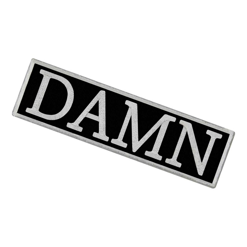 Embroidered Velcro Patch, White and Black