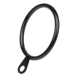 Manysky Curtain Rings with Flat Eyelets, 48 Pack Metal Drapery Rings Curtain Hanging Rings for Pinch Pleat Curtains Panels, 1.5 Inch I D, Drape Rings Fits Up to 1.2 in Curtains Rod, Black