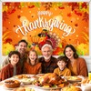 Happy Thanksgiving Banner Extra Large 72x44 Inch, Thanksgiving Backdrop for