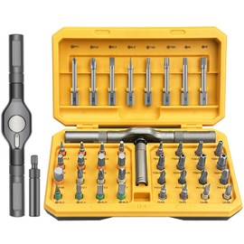Duratl 42 in 1 Magnetic Screwdriver Set with 40pcs Magnetic Bits, DIY Ratchet Screwdriver Set with Detachable Ratchet Handle, Portable Compact Repair Tool Kit for Furniture, Computer & Bicycle Repair