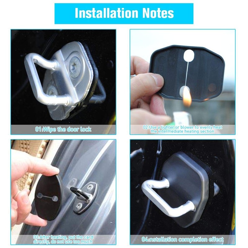 Voodonala Door Lock Covers Protection Trim for Jeep Wrangler JK