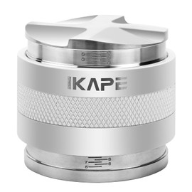 IKAPE Productos de café, distribuidor de café de 58 mm y manipulador de mano, distribuidor de espresso de profundidad ajustable para todos los portafilteros de espresso de 58 mm (plata)