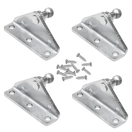 10MM Gas Spring Lift Support Strut Bracket Ball Studs Mounting Bracket for Lift Support Prop Shock/Gas Strut Spring , Pack of 4 (Angled L-Shaped, Silver)