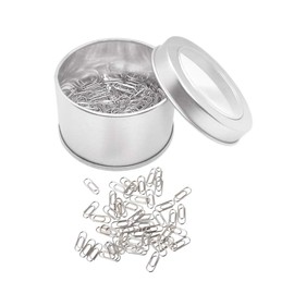 200 Thin Mini Paper Clip Silver Super Cute Tiny Paperclips 3/5 Inch Stainless Steel in Silver Tinplate Paper Clips Holder for Office School Home Desk Organizers (Silver Mini Paper Clips)
