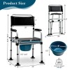 Costway 4-in-1 Commode Chair Folding Bedside Chair Seat Adjustable w/Detachable