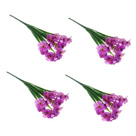 FOMIYES 1 Set 4pcs Decorative Artificial Flowers Fake Artificial Greenery Stem Fake African Violets Artificial Flowers for Outdoors Wedding Decor Wedding Table Decor Home Decor Fake Flower