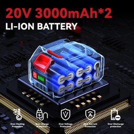 Cordless Tiller Cultivator, 360RPM Electric Garden Tiller with 2×3.0AH Batteries & 1.5A Fast Charger, Battery Powered Garden Cultivator, 9.5In Tilling Width & 6.7In Depth Garden Rototiller