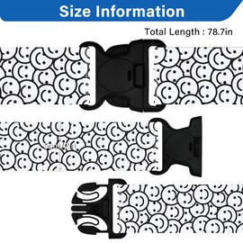Travel Belt for Luggage Straps, Personality Pattern Luggage Straps for Suitcases with Quick Release Buckle, Adjustable Nylon Strap Cross Suitcase Belt, 1.96 in W x 6.5 ft L, 2 Pack - Smiling Face