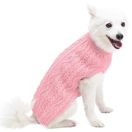 Blueberry Pet 10+ Colors Wool Blend or Acrylic Classic Cable Knit Interlock Dog Sweaters