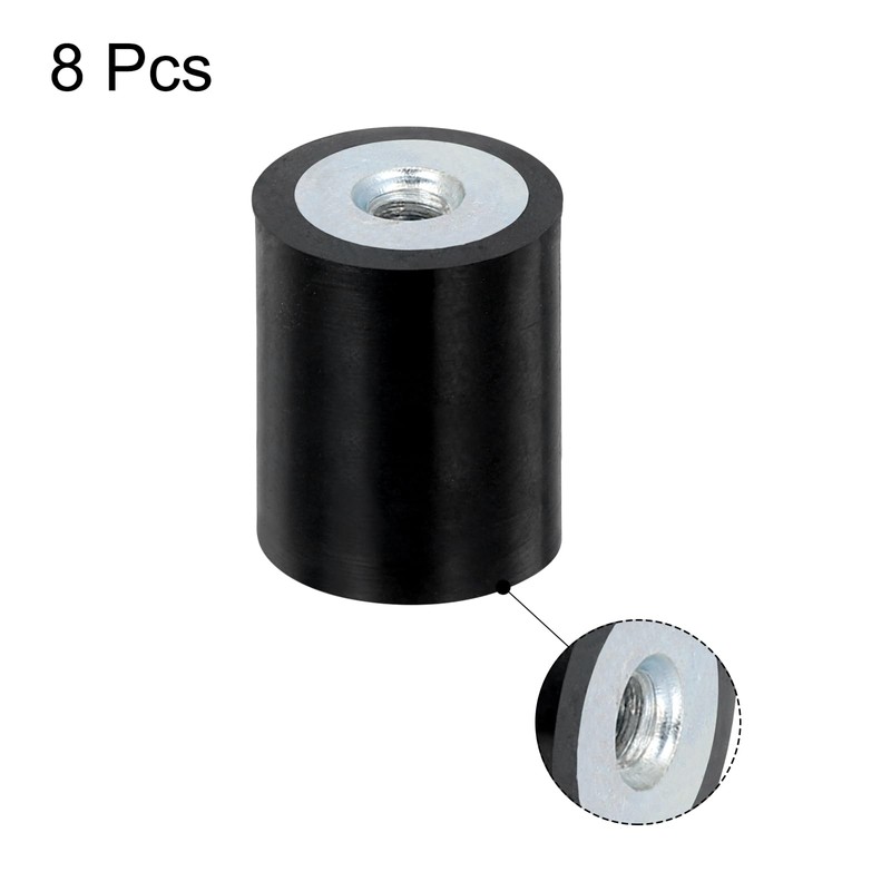 sourcing map 8Pcs 15 x 20mm M4 Thread Female Rubber