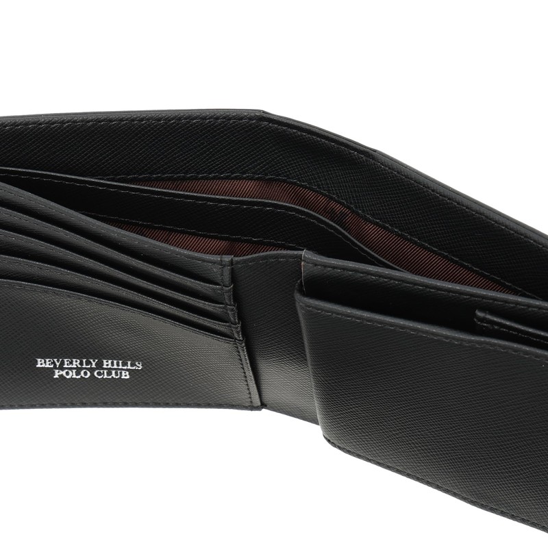 Beverly Hills Polo Club Bi-fold Wallet (Carbon Pattern), Black, Black
