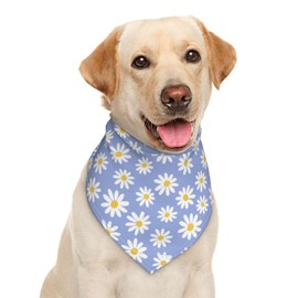 Daisy Flower Floral Purple Dog Bandana Scarf Triangle Bibs Pet Accessories Cat Kerchief