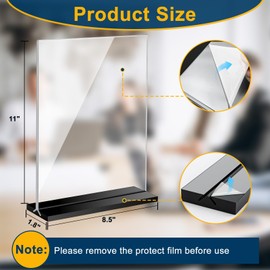 10 Pack Acrylic Sign Holder 8.5 x 11, Vertical Double Sided Acrylic Stands for Display, Plastic Flyer Holder 8.5 x 11 Standing for Picture Paper Holder for Mall Office Home Store Restaurant, Black