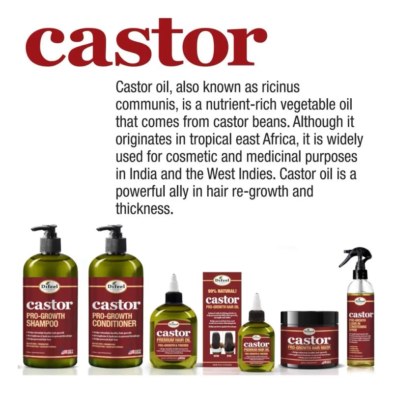 Aceite Capilar Difeel Pro-growth Castor 210 Ml 99% Natural P