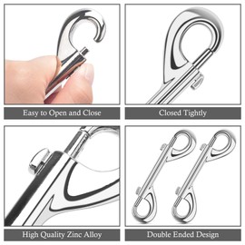 ERKOON Extra Large 4.7 inch Double Ended Bolt Snaps Hooks 220lbs Load Capacity Zinc Alloy Buckles for Cats Dogs Horses Heavy Duty Trigger Snap for Water Bucket/Horse Feed/Hammocks/Key Chain (30 Pack)