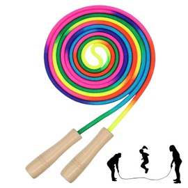 Long Skipping Rope,1Pcs Kids Skipping Rope Dutch Rope, Adjustable Ropes for Kids Multiplayer Rainbow Jump Rope for Boys & Girls’ Outdoor Exercise & Game