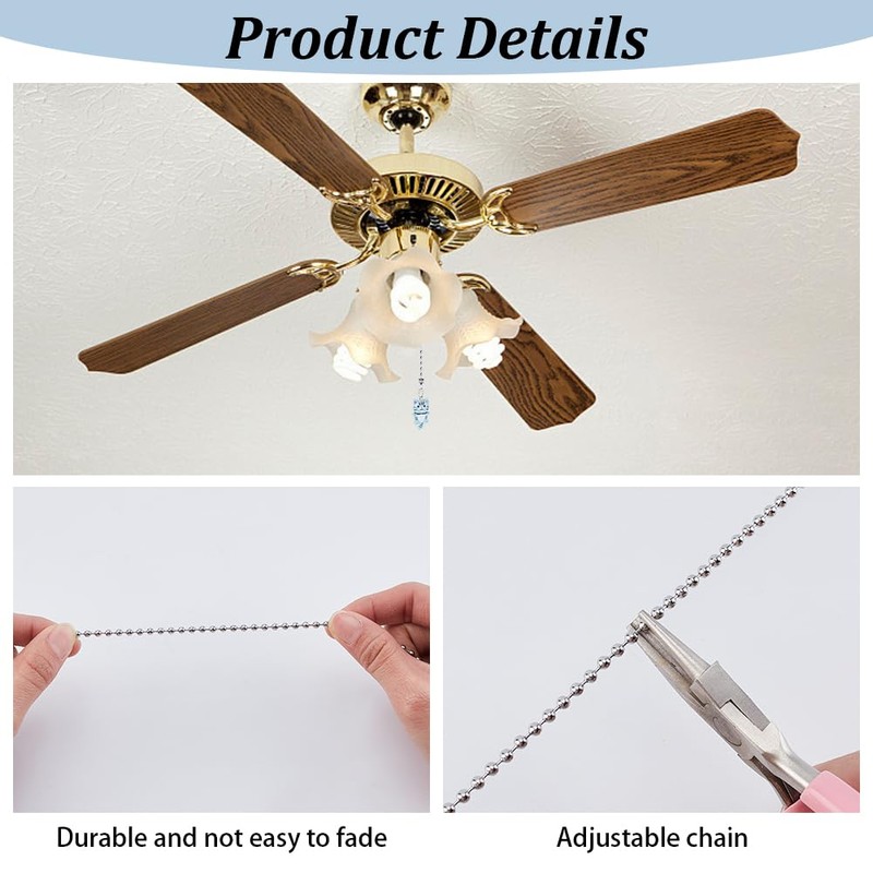 PLIGREAT 12 Pcs Ceiling Fan Pull Chain Extenders, Cute Cat