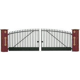 modellbahn-exklusiv Workshop gate with 2 supports, laser cut kit, gauge 0 (zero), 1:45