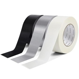 Duct Tape Heavy Duty Waterproof, Strong Adhesive Silver Duct Tape Bulk for Indoor Outdoor Repairs, DIY Work, Tear by Hand (Black + Silver + White 3 Pack, 2 Inch x 33 Yards Total)