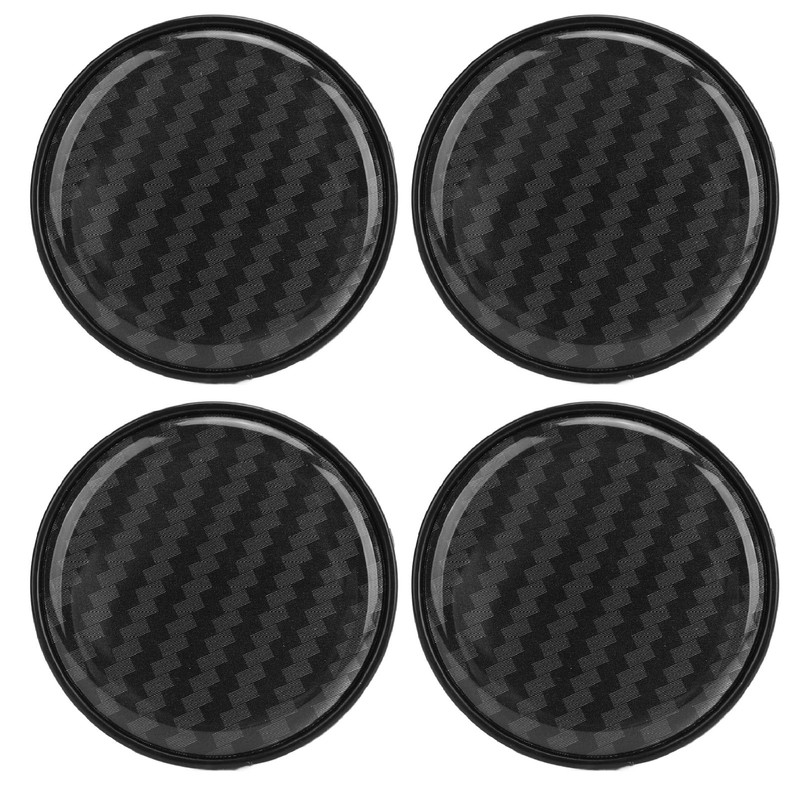 4pcs Wheel Center Caps Plastic Universal Carbon Fiber Style Center