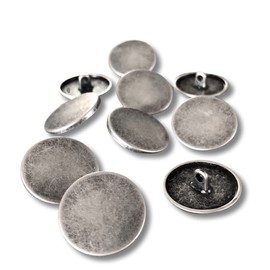 Flat Metal Eyelet Buttons Silver Matt 10 mm, 15 mm, 18 mm, 20 mm, 22 mm or 25 mm (Pack of 10) (20 mm)