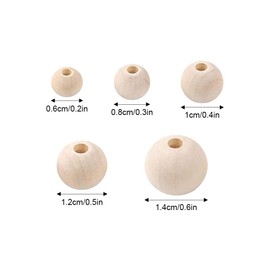 300PCS Wooden Beads for Crafts,Wooden Beads for Crafting with Hole 6-14mm Small Wood Bead for Crafting Crafts Decoration DIY Jewelry Making Beads Threading Beads with Storage Box