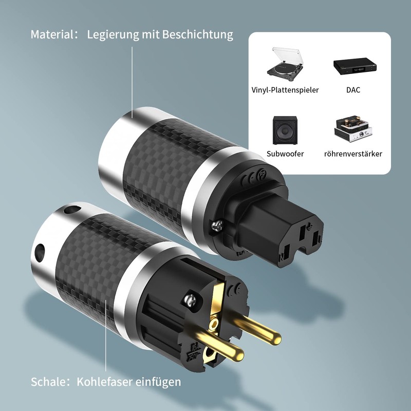 Tertullus 1 Pair High End Schuko Plug + Cold Appliances