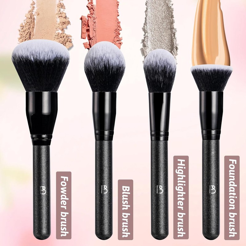 BS-MALL Soft Professional Makeup Brush Set - 4 Travel-Friendly Daily