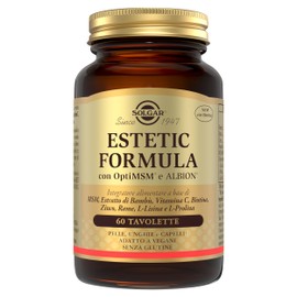 Solgar Estetic Formula, 60 tavolette, Integratore per Capelli, Pelle e Unghie, con Vitamina C, Zinco, Rame, MSM, Alga Lithotamnion Calcareum, L-Lisina e L-Prolina