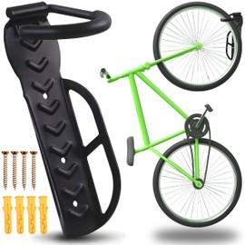 Retoo Bicycle Holder Bicycle Mount Wall Mount Vertical Bicycle Hook up to 30 kg Hanging Bicycle Stand Steel Bicycle Suspension for E-Bike MTB Road Bike Black