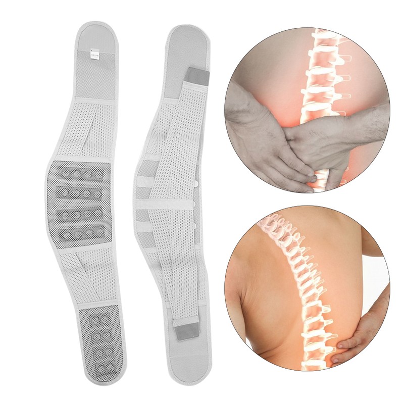 Magnetic Lumbar Support Belt Unisex Breathable Waist Lumbar Correction BraceGray