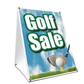 A-Frame Sidewalk Golf Sale Sign with Graphics On Each Side | 24" X 36" Print Size