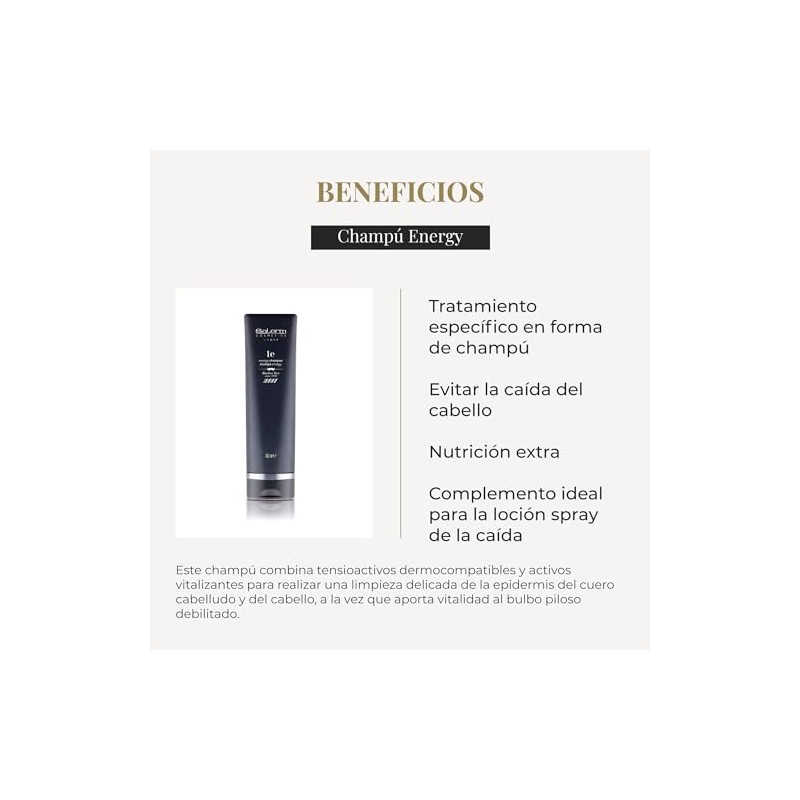 Salerm Homme Energy 1 Hair Loss Prevention Shampoo for Men,