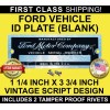 MFG-DIRECT SERIAL NUMBER FORD ID TAG DATA PLATE VINTAGE SCRIPT