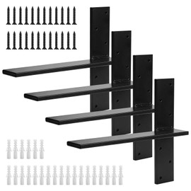 Cskunxia 4Pcs Free Hanging Shelf Bracket, Floating Shelf Brackets, Heavy Duty T Shelf Bracket, Floating Countertop Brackets, Shelf Brackets 16 inch