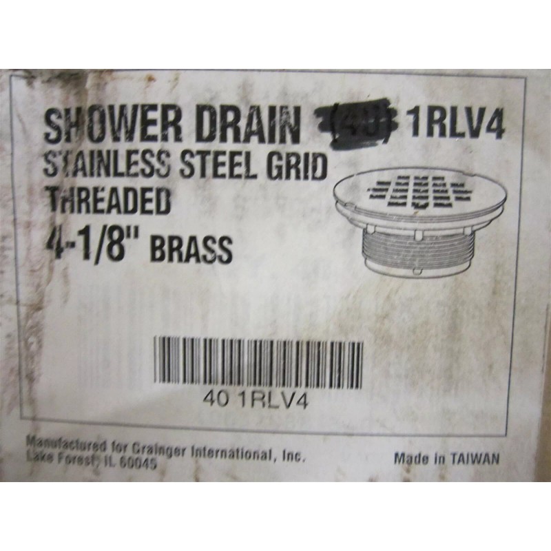 INTERCON INDUSTRIES Threaded Brass SS Grid Shower Drain, 2-1/2" Pipe,