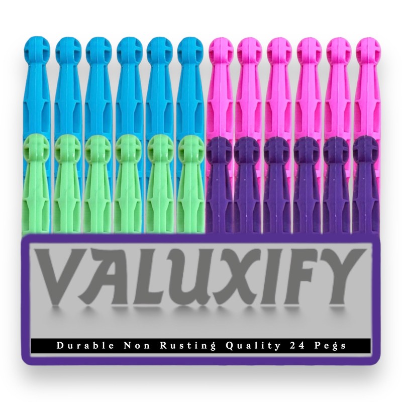 96x Plastic Dolly Pegs For Washing Line Heavy Duty Dolly