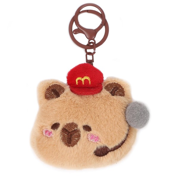 Rohyu 1Pack Capybara Plush Keychain, Small Cute Key Ring with
