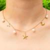 Jemant Starfish Shell Pearl Charm Necklaces For Women Gold Stainless