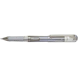 Pentel Pack of 3 Rollerball Pens K230 M Hybrid Gel Grip DX métallic 1 mm White