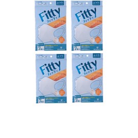 [タマガワエーザイ] （4個セット） フィッティ スタイルフィットプラス 立体 7枚入り ホワイト ふつうサイズ マスク