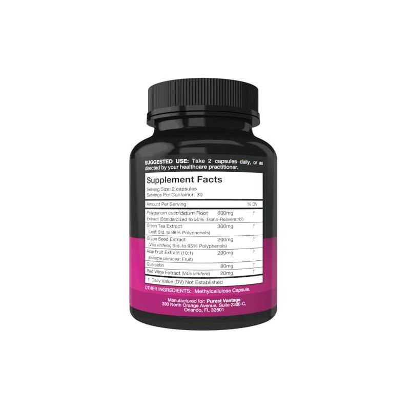 Trans-Resveratrol con polifenoles añadidos 60 cápsulas vegetarianas